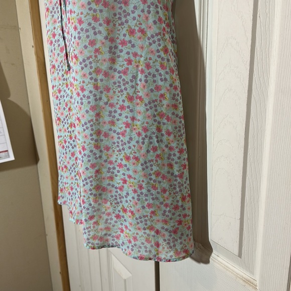 Victoria's Secret Vintage 1990s Y2K Blue Floral Open Front Satin Cami Top Medium - Picture 11 of 16